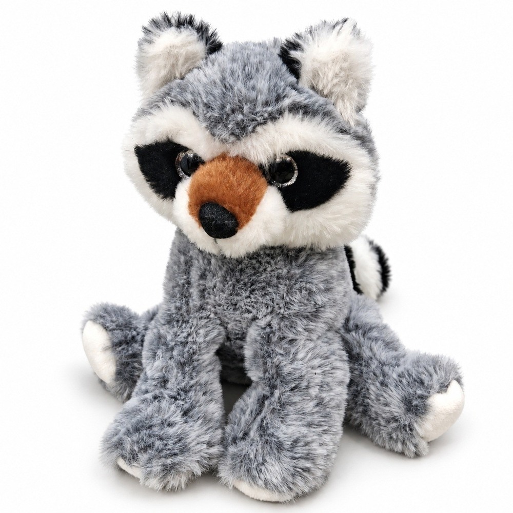 The Bear Factory Raccoon Plush 11" Gray Striped Tail Stuffed Animal